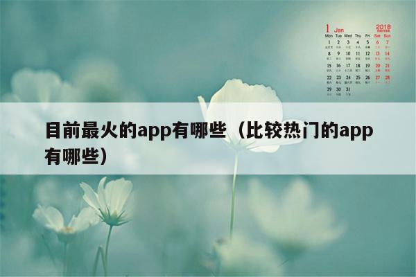 目前最火的app有哪些（比较热门的app有哪些）