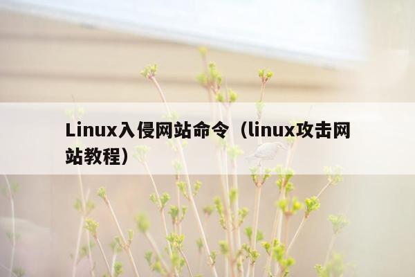 Linux入侵网站命令（linux攻击网站教程）