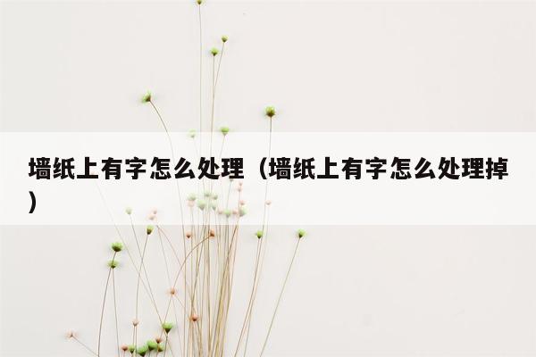 墙纸上有字怎么处理（墙纸上有字怎么处理掉）