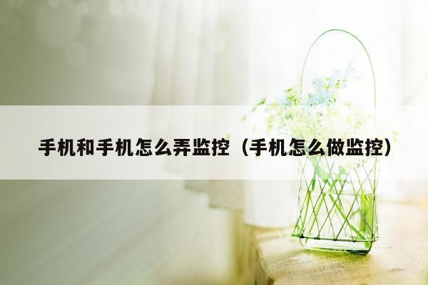 手机和手机怎么弄监控（手机怎么做监控）