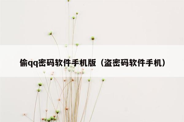 偷qq密码软件手机版（盗密码软件手机）