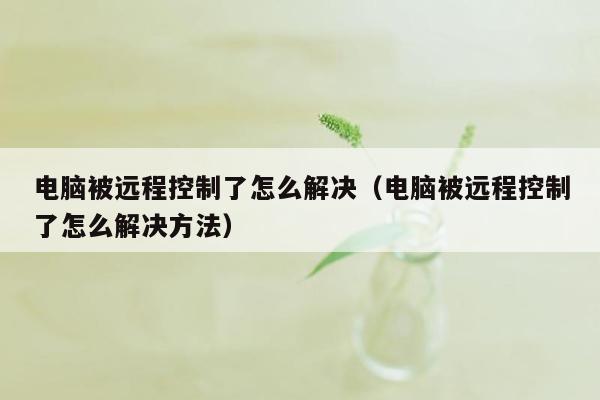 电脑被远程控制了怎么解决（电脑被远程控制了怎么解决方法）