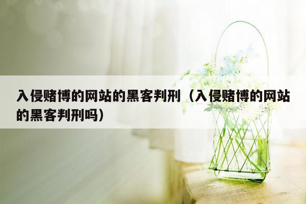 入侵赌博的网站的黑客判刑（入侵赌博的网站的黑客判刑吗）