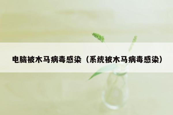 电脑被木马病毒感染（系统被木马病毒感染）