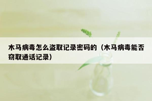 木马病毒怎么盗取记录密码的（木马病毒能否窃取通话记录）