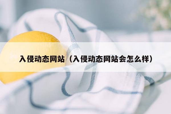 入侵动态网站（入侵动态网站会怎么样）