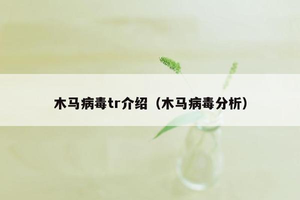 木马病毒tr介绍（木马病毒分析）