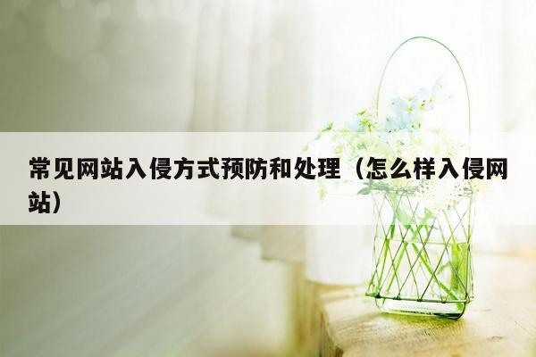 常见网站入侵方式预防和处理（怎么样入侵网站）