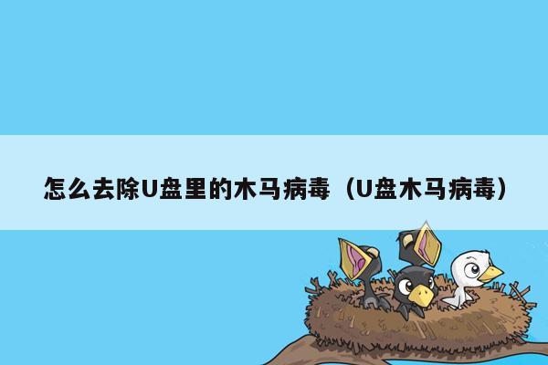 怎么去除U盘里的木马病毒（U盘木马病毒）