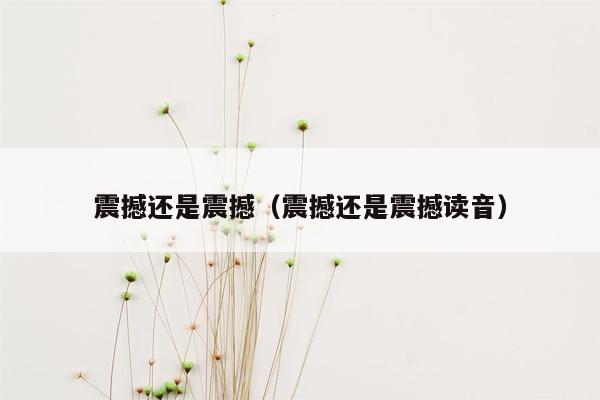 震撼还是震撼（震撼还是震撼读音）