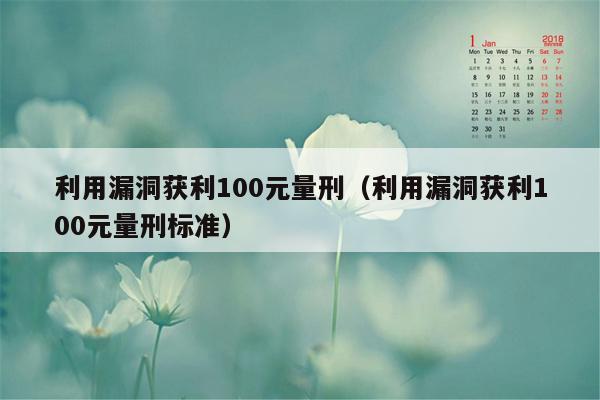 利用漏洞获利100元量刑（利用漏洞获利100元量刑标准）