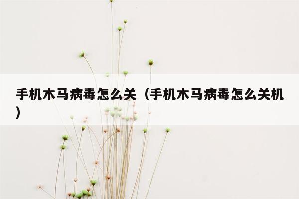 手机木马病毒怎么关（手机木马病毒怎么关机）