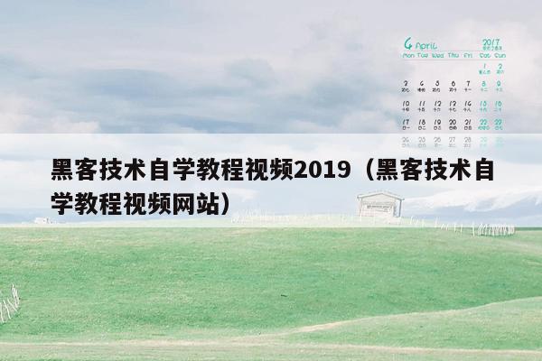 黑客技术自学教程视频2019（黑客技术自学教程视频网站）