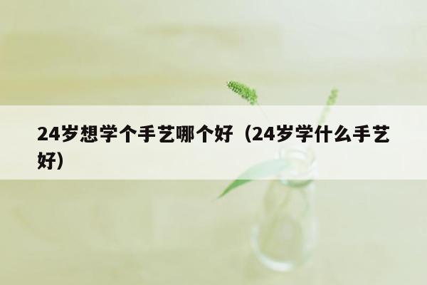 24岁想学个手艺哪个好（24岁学什么手艺好）