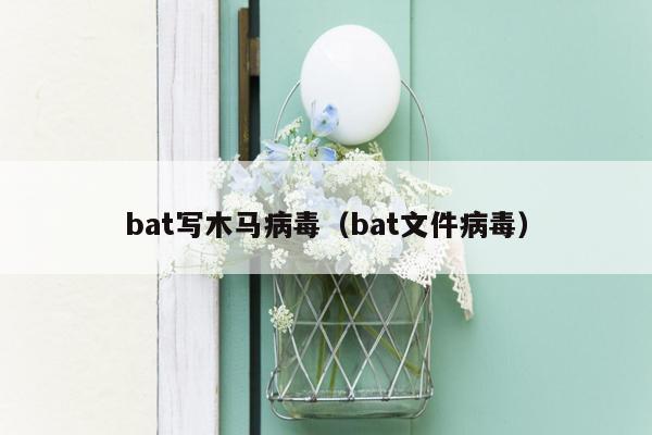 bat写木马病毒（bat文件病毒）