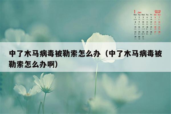 中了木马病毒被勒索怎么办（中了木马病毒被勒索怎么办啊）