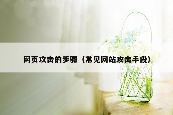 网页攻击的步骤（常见网站攻击手段）