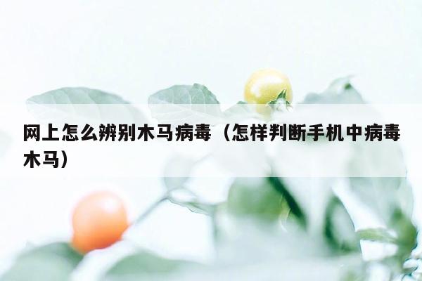 网上怎么辨别木马病毒（怎样判断手机中病毒木马）