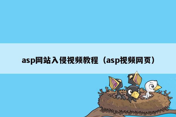 asp网站入侵视频教程（asp视频网页）