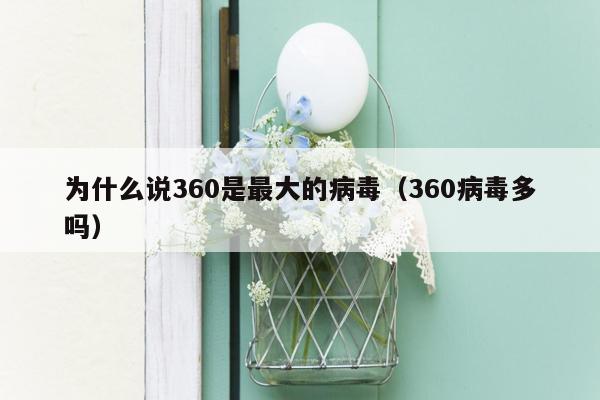 为什么说360是最大的病毒（360病毒多吗）