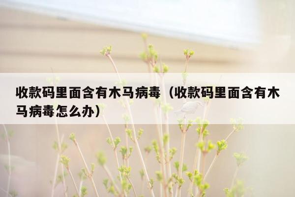 收款码里面含有木马病毒（收款码里面含有木马病毒怎么办）