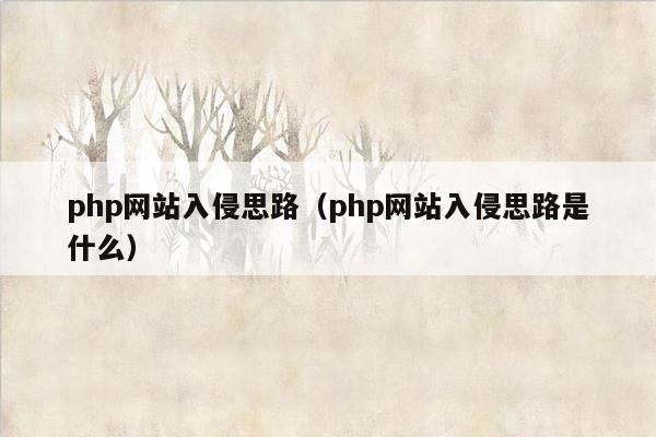 php网站入侵思路（php网站入侵思路是什么）