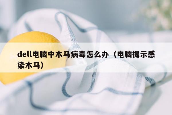 dell电脑中木马病毒怎么办（电脑提示感染木马）