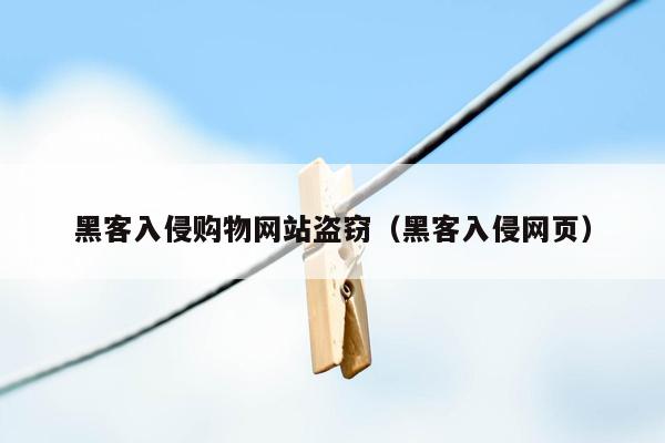 黑客入侵购物网站盗窃（黑客入侵网页）