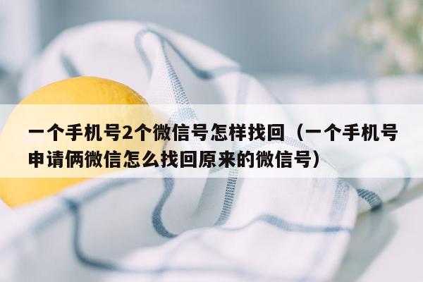 一个手机号2个微信号怎样找回（一个手机号申请俩微信怎么找回原来的微信号）