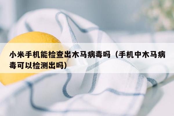 小米手机能检查出木马病毒吗（手机中木马病毒可以检测出吗）