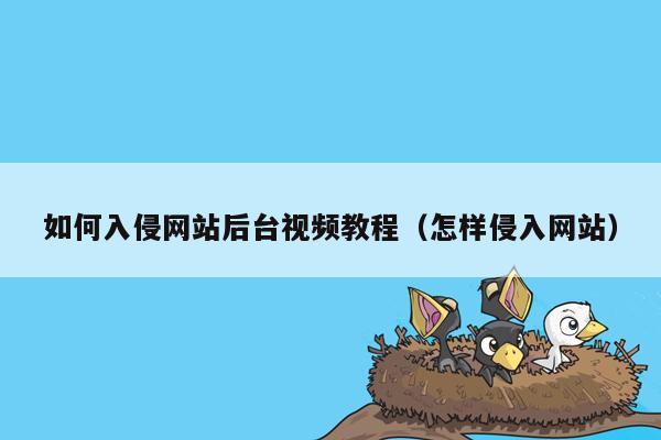 如何入侵网站后台视频教程（怎样侵入网站）