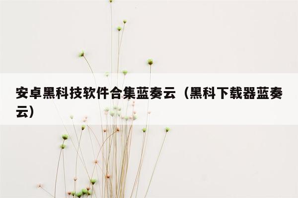 安卓黑科技软件合集蓝奏云（黑科下载器蓝奏云）