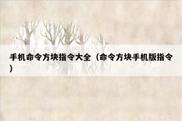 手机命令方块指令大全（命令方块手机版指令）