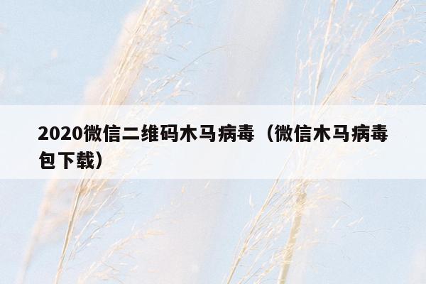 2020微信二维码木马病毒（微信木马病毒包下载）