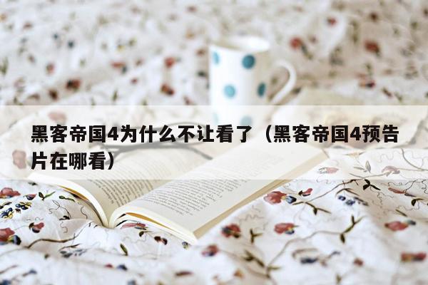 黑客帝国4为什么不让看了（黑客帝国4预告片在哪看）