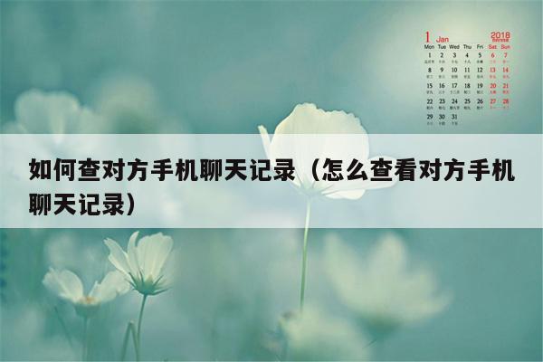 如何查对方手机聊天记录（怎么查看对方手机聊天记录）