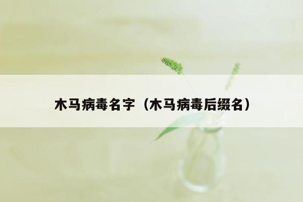 木马病毒名字（木马病毒后缀名）