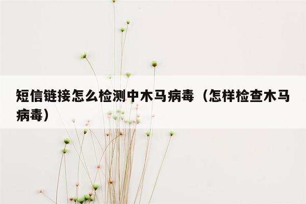 短信链接怎么检测中木马病毒（怎样检查木马病毒）