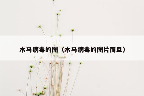 木马病毒的图（木马病毒的图片而且）