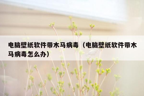 电脑壁纸软件带木马病毒（电脑壁纸软件带木马病毒怎么办）