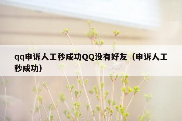 qq申诉人工秒成功QQ没有好友（申诉人工秒成功）