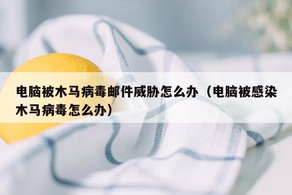 电脑被木马病毒邮件威胁怎么办（电脑被感染木马病毒怎么办）