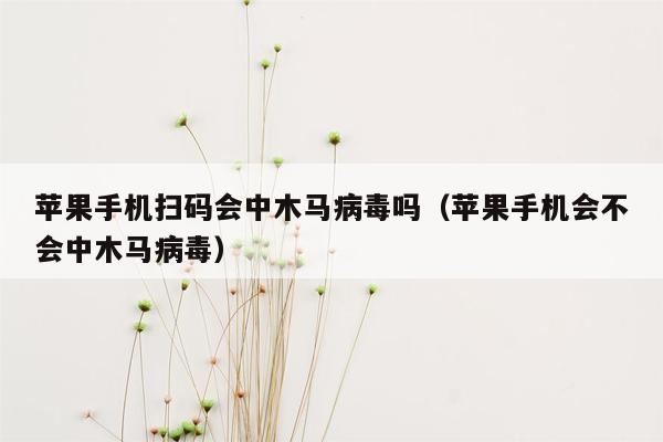 苹果手机扫码会中木马病毒吗（苹果手机会不会中木马病毒）