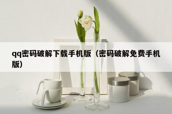 qq密码破解下载手机版（密码破解免费手机版）