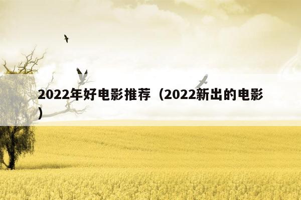 2022年好电影推荐（2022新出的电影）