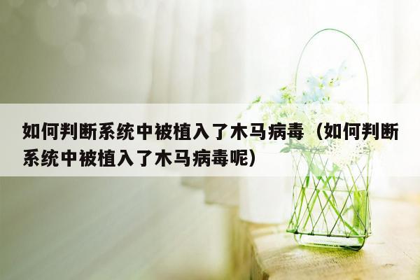 如何判断系统中被植入了木马病毒（如何判断系统中被植入了木马病毒呢）