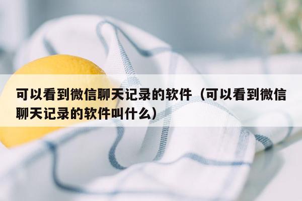 可以看到微信聊天记录的软件（可以看到微信聊天记录的软件叫什么）