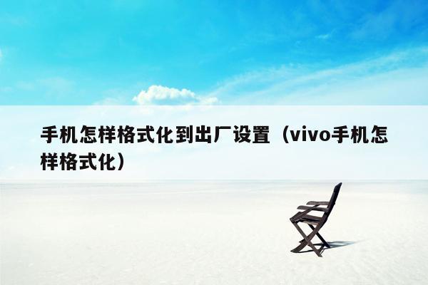 手机怎样格式化到出厂设置（vivo手机怎样格式化）