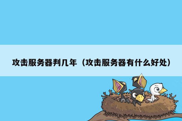 攻击服务器判几年（攻击服务器有什么好处）