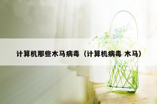 计算机那些木马病毒（计算机病毒 木马）